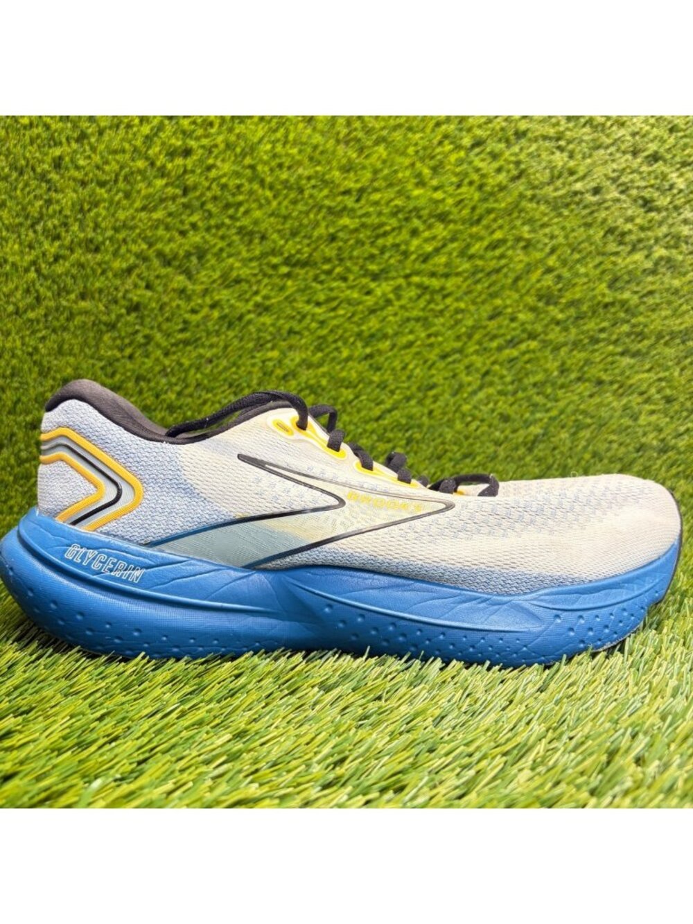 Brooks Glycerin 21 Mens Size 10.5 White Blue Athletic Running Shoes Sneakers